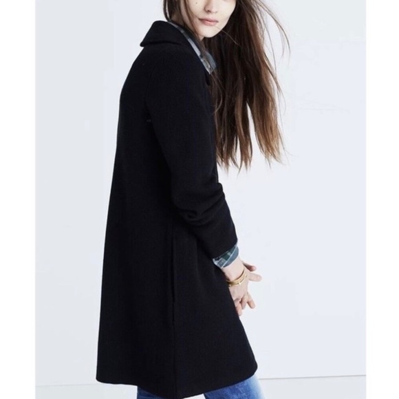 MADEWELL Merino Wool Structured Sweater Coat Black Size Medium - Picture 2 of 6